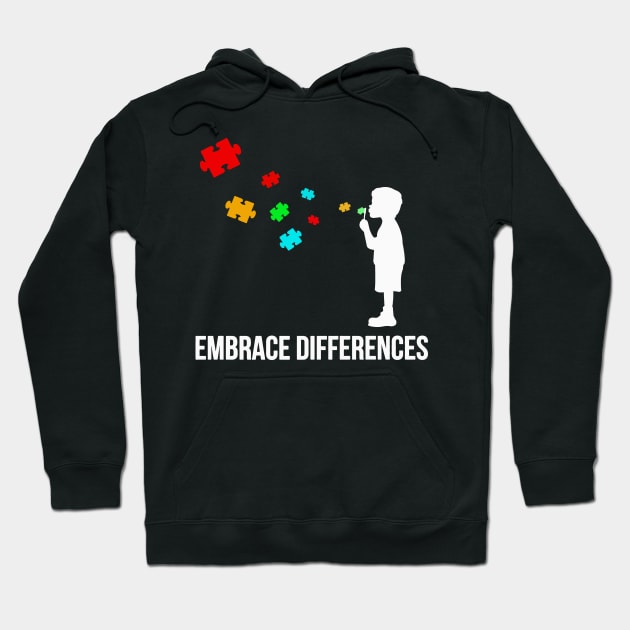 Embrace Differences Shirt - Support Autism Awareness Hoodie by Danielsmfbb